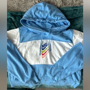 Blue cropped Nike hoodie